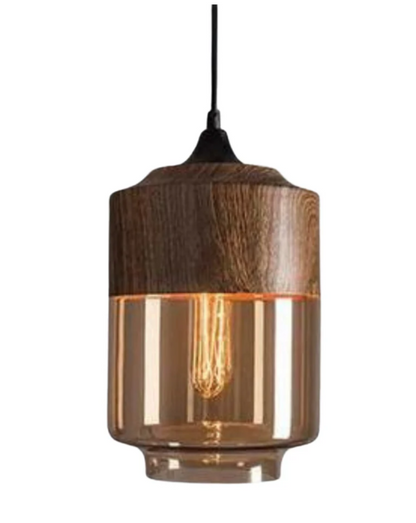 Stylische skandinavische Holzpendelleuchte