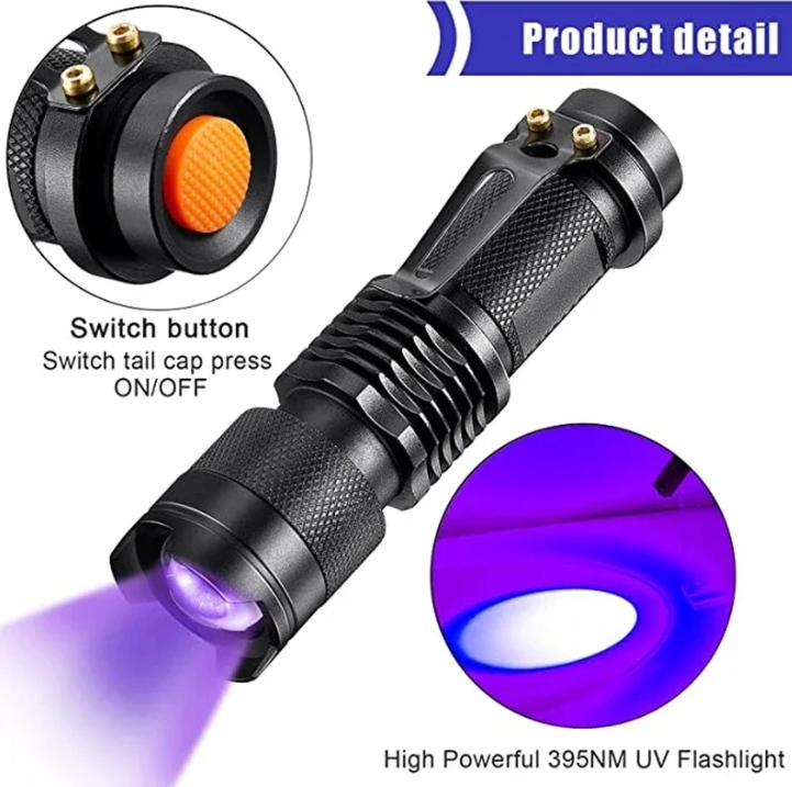 UltraBright UV Taschenlampe – Hochleistungs-Ultraviolett-Torche zur Flecken- und Tierurinerkennung