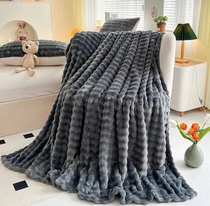 Luxuriöse Fleece-Decke Mit Blasenstruktur