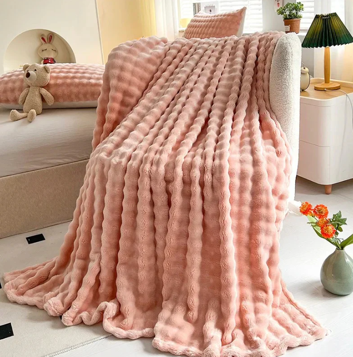 Luxuriöse Fleece-Decke Mit Blasenstruktur