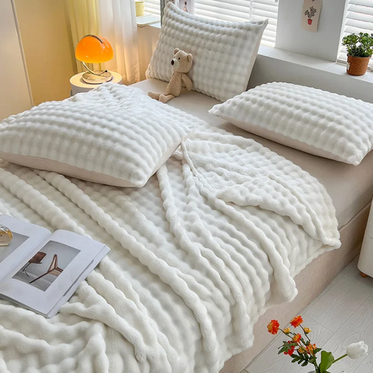 Luxuriöse Fleece-Decke Mit Blasenstruktur