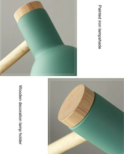 Skandinavische Tischlampe aus Holz