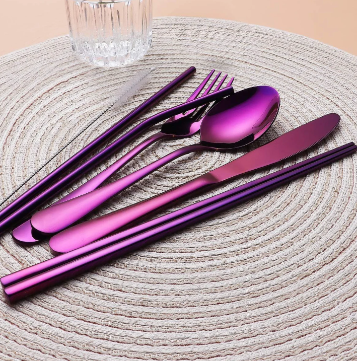 Tragbares Edelstahl Besteckset