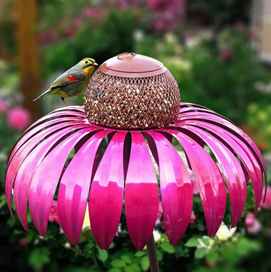 Vogelfutter Station im Blumen-Design