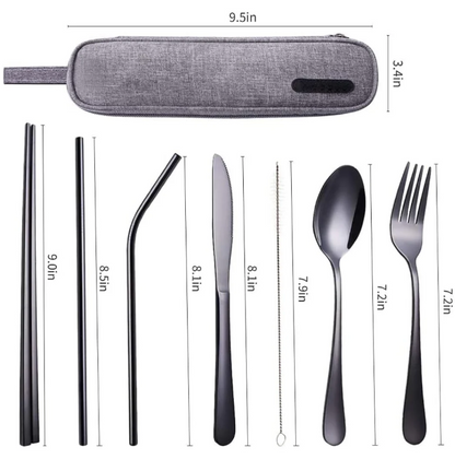 Tragbares Edelstahl Besteckset