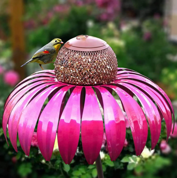 Vogelfutter Station im Blumen-Design