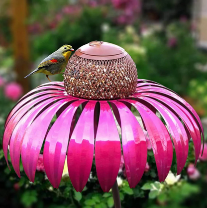 Vogelfutter Station im Blumen-Design