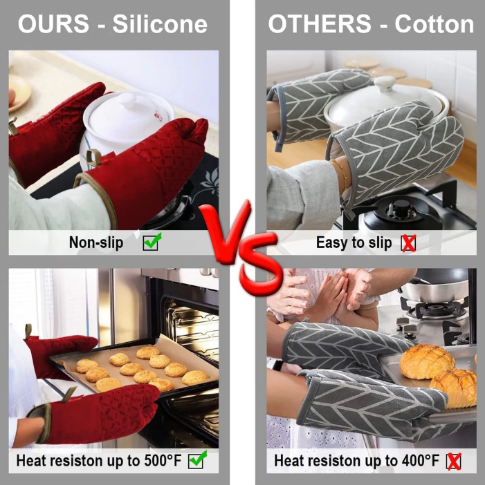 6-teilige hitzebeständige Küchenschutzhandschuhset