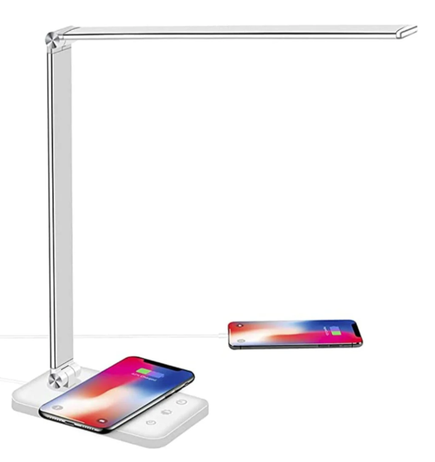 Moderne verstellbare LED-Schreibtischlampe mit drahtloser Ladung