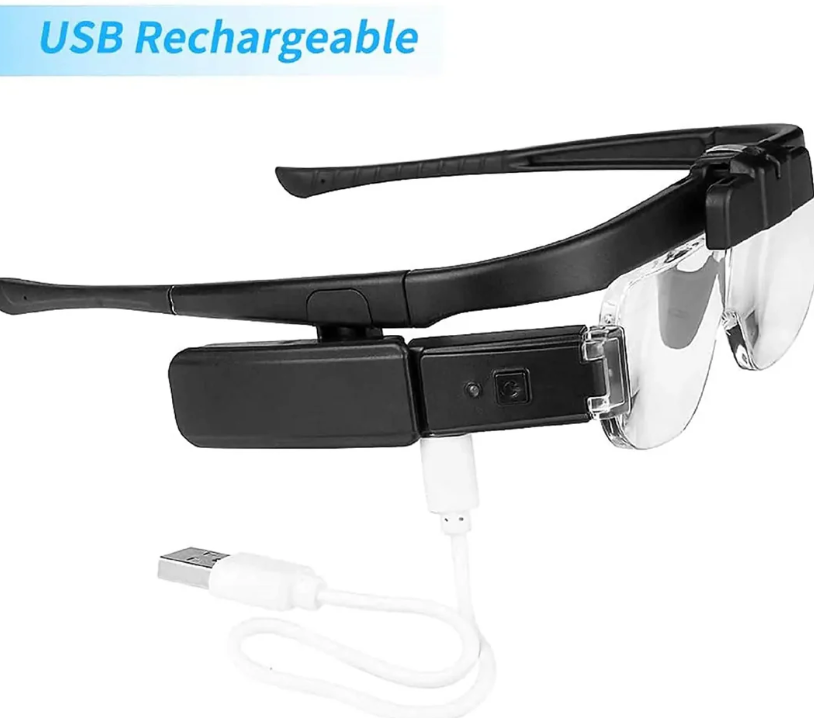 Wiederaufladbare freihändige Lupe