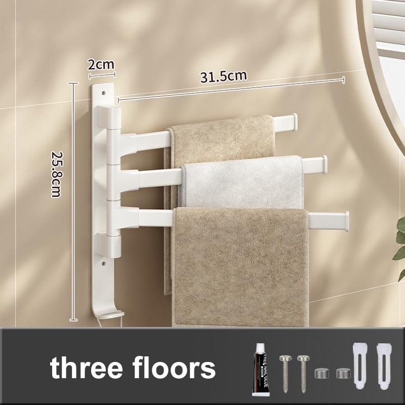 Wandmontierter, drehbarer Handtuchhalter - selbstklebend, bohrfrei