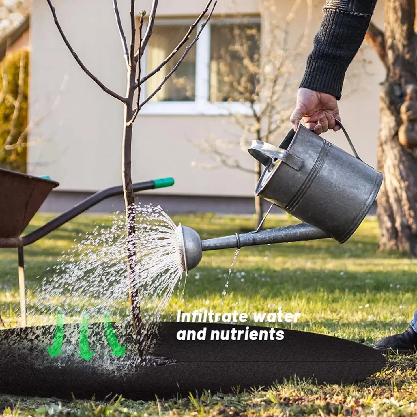 Unkrautvlies Baumscheibe – Atmungsaktive Wurzelschutzmatte für Garten und Pflanzen