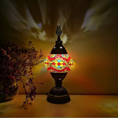 Türkische Mosaik Tischlampe – Handgefertigtes künstlerisches Nachttischlicht