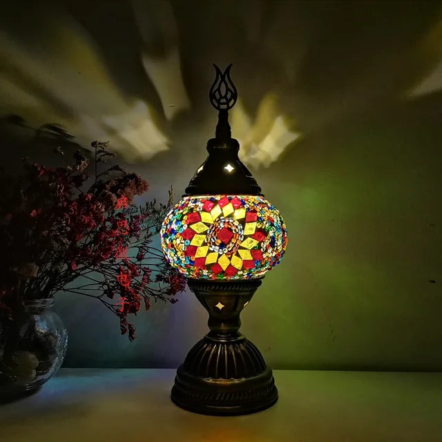 Türkische Mosaik Tischlampe – Handgefertigtes künstlerisches Nachttischlicht