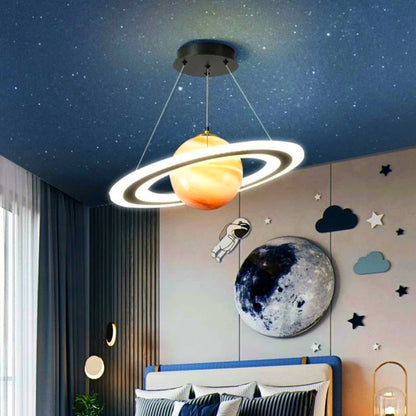 Garduru - Kinderbeleuchtung Planet Pendelleuchte Kinderzimmerlampe