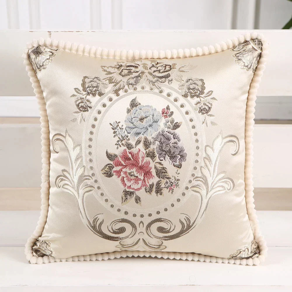 Florentina – Vintage Jacquard Kissenbezug mit europäischem Spiegelmuster