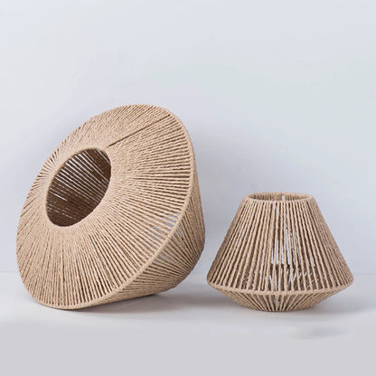 Rattan-Seillampe – Gewebte Lampe – Rustikale geflochtene Hängelampe – Landhausstil