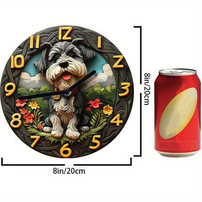 Chic Silent Schnauzer Wanduhr