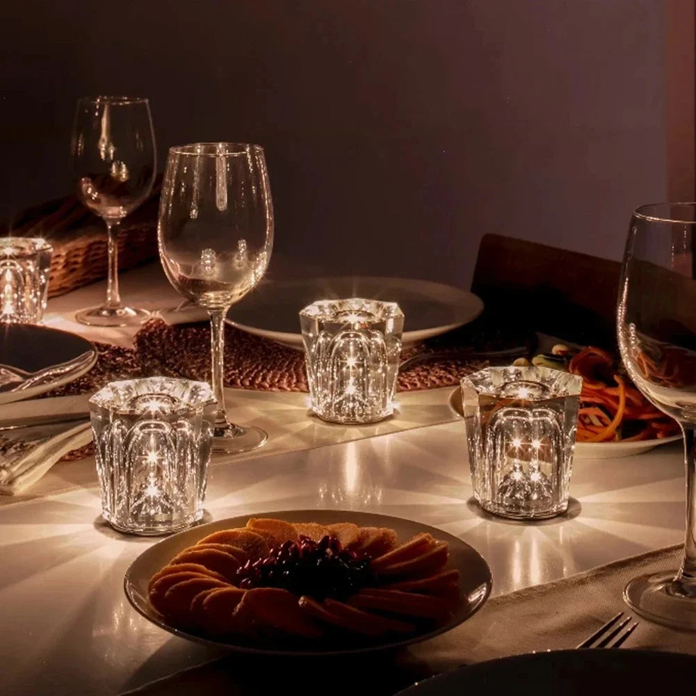 Wiederaufladbare Tischlampe mit Kristalldetails | CrystalGlow