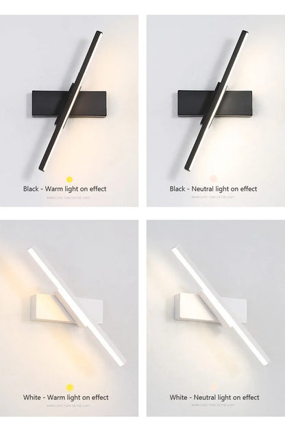 Drehbare LED-Wandleuchte - Moderne Lampe für Schlafzimmer & Wohnzimmer
