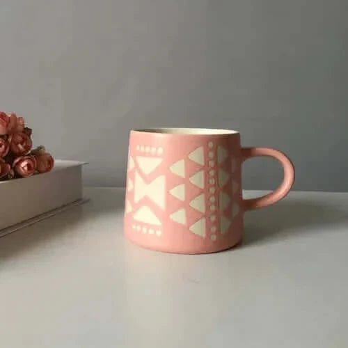 Chic handgemalte Tasse mit optionalem Deckel und Löffel