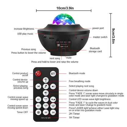 Bunter Sternenhimmel Projektor Nachtlicht Kinder Bluetooth Musiklampe Geschenk