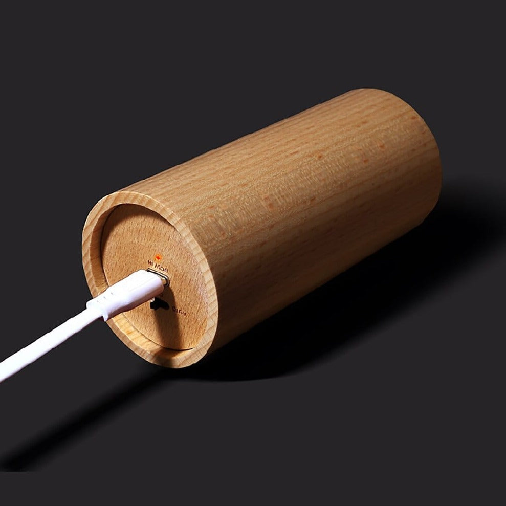 Royelux Lily Holzkerzenlicht - Warme Atmosphäre Buchenholz flackernde LED Lampe