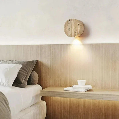 Natürliche Travertin-Wandleuchte – Minimalistisches Wabi-Sabi-Design mit sanfter Umgebungsbeleuchtung für Badezimmerwandleuchten und Wandleuchten