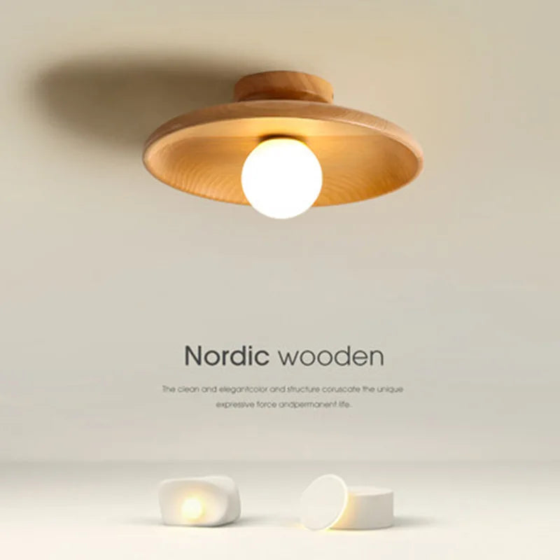 Handgefertigte Deckenlampe - Holz