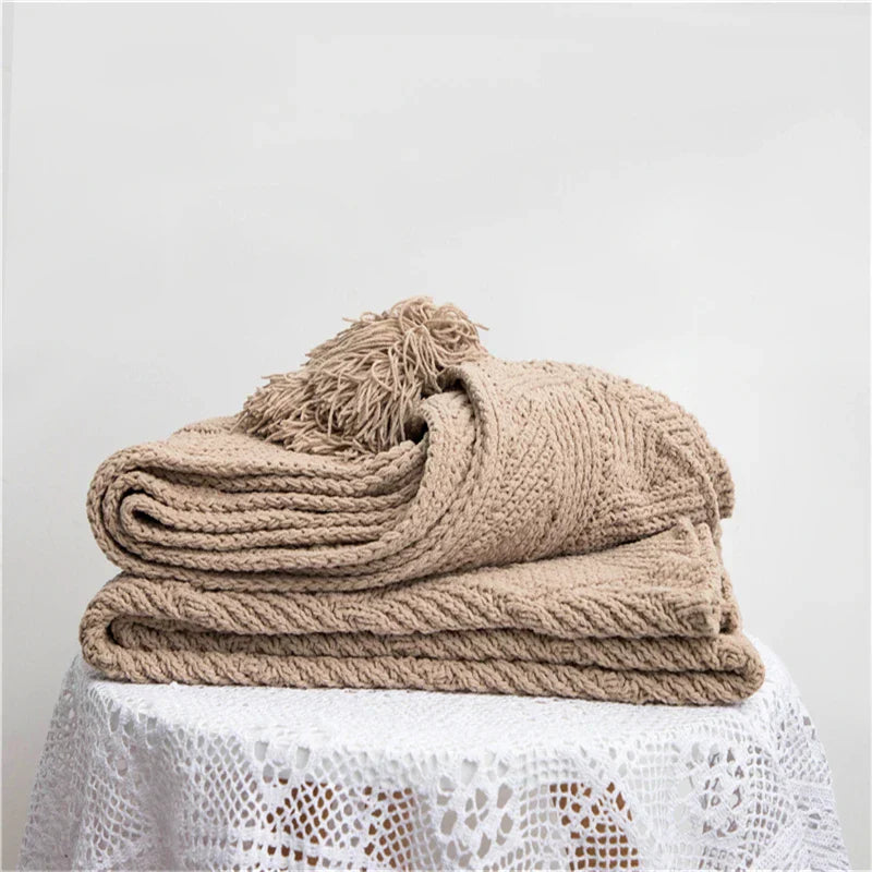 Garduru - Weiche Chenille-Strickdecke für Bett und Sofa