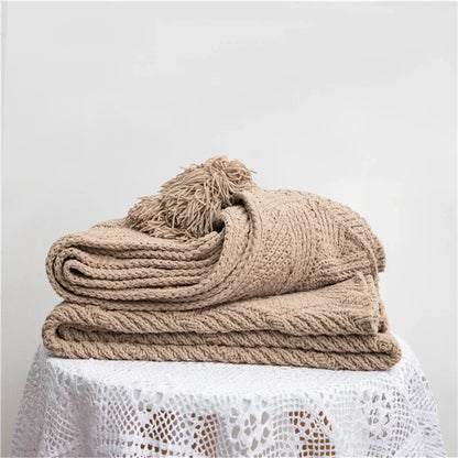 Garduru - Weiche Chenille-Strickdecke für Bett und Sofa