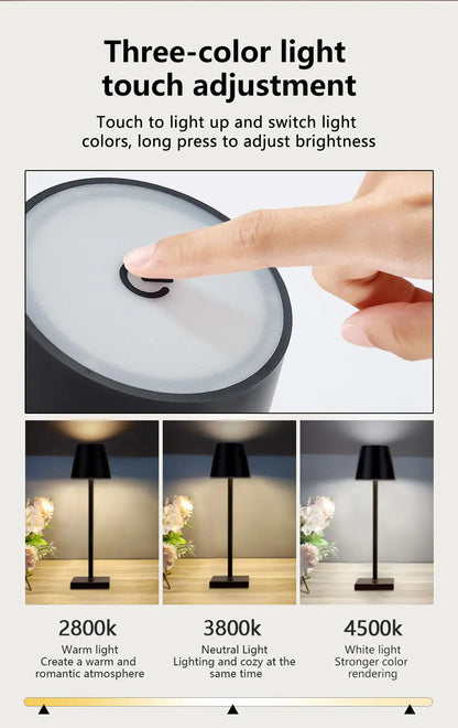 Kabellampe LED-Tischlampe – Wiederaufladbares Licht mit Touch-Steuerung