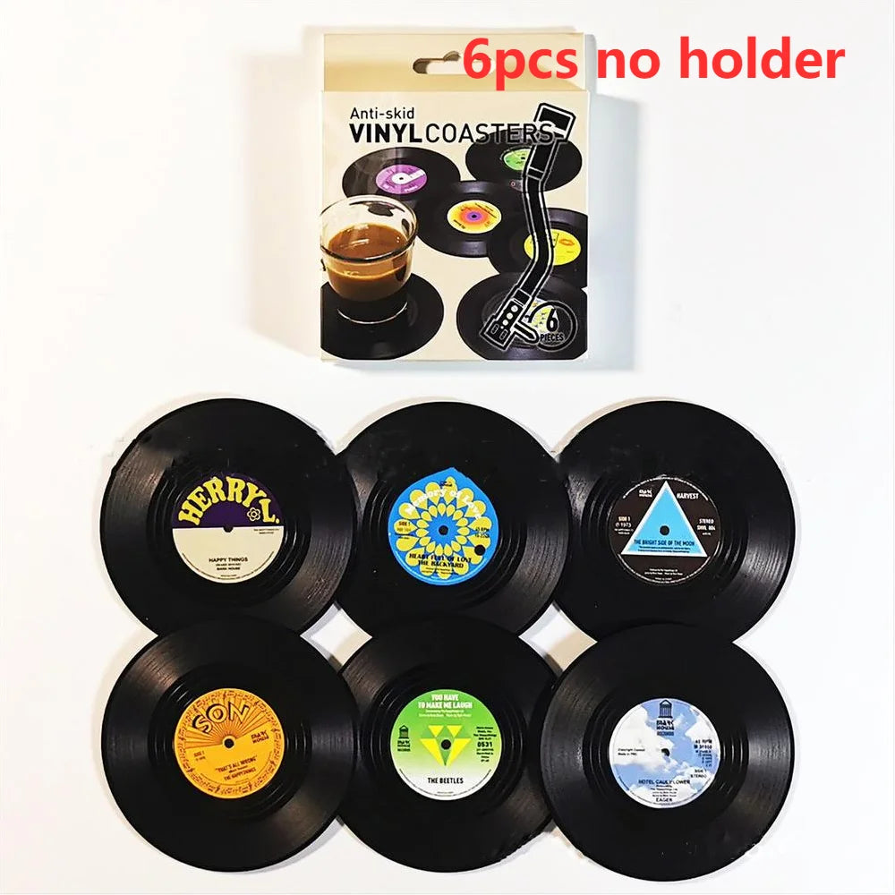Retro Vinyl Untersetzer Set – Schützen Sie Ihre Möbel mit musikalischem Stil