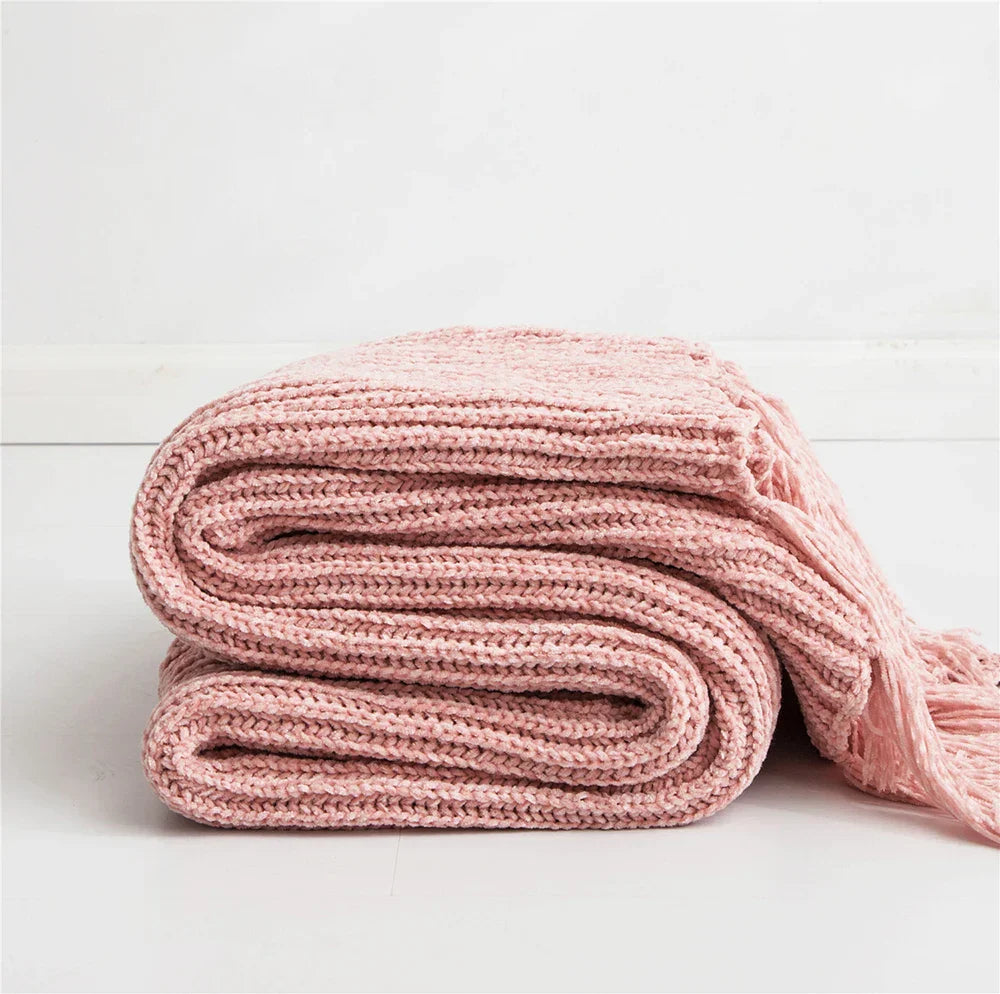 Garduru - Weiche Chenille-Strickdecke für Bett und Sofa