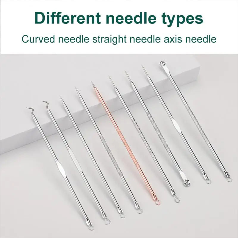 Akne- und Mitesserentferner-Nadeln-Set - Edelstahl-Porenreiniger-Werkzeug