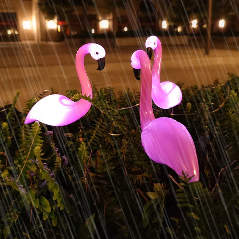 Garduru Außen Flamingo Lampen Set | Wasserdichtes LED Licht | Rasen Garten Dekor Sonnenbeleuchtung - Flamp