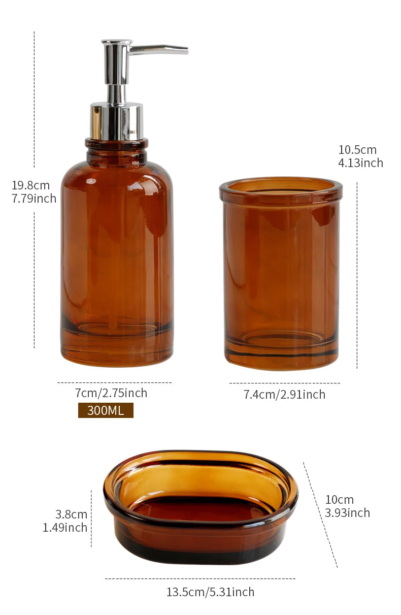 Apothecary Luxe – Elegantes Glas-Badezimmer-Set für einen zeitlosen Look