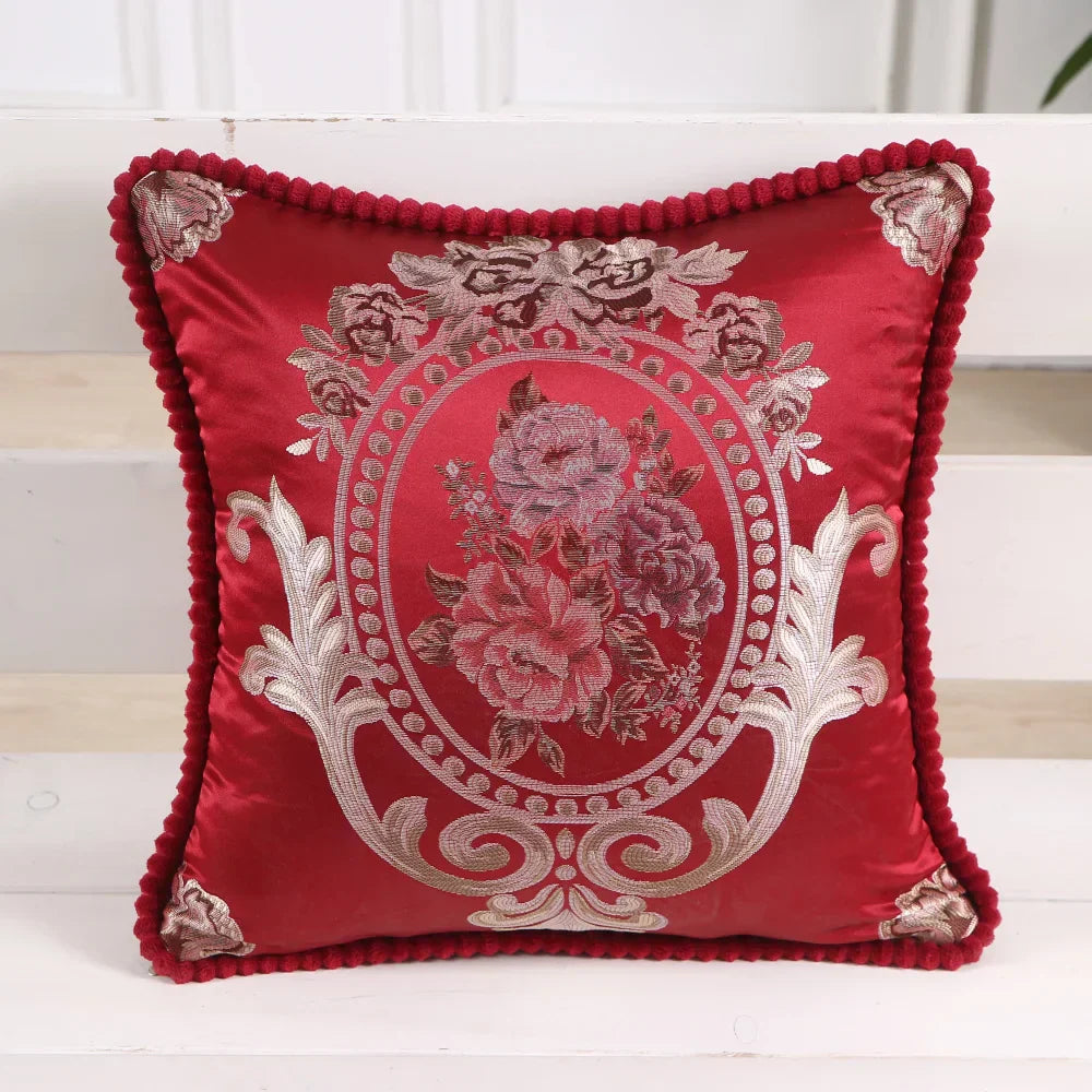 Florentina – Vintage Jacquard Kissenbezug mit europäischem Spiegelmuster