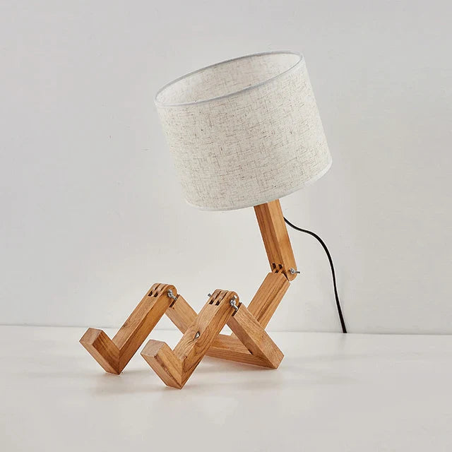 Royelux Holz Roboter Tischlampe – Kreatives Nordisches Design