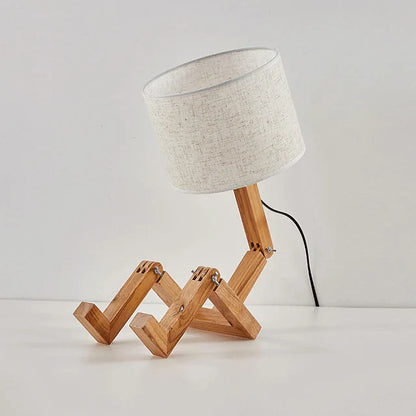 Royelux Holz Roboter Tischlampe – Kreatives Nordisches Design
