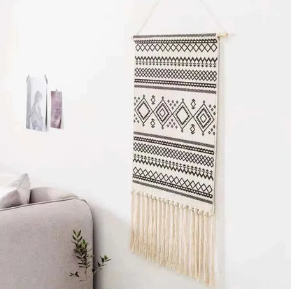 Macrame Hängender Baumwollteppich