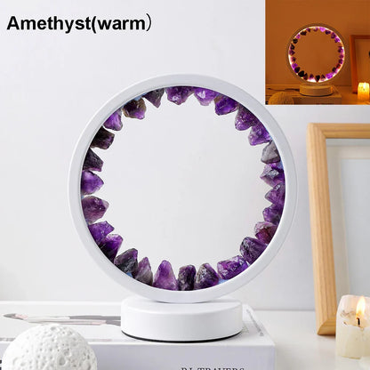 LED-Kristall-Amethyst-Lampe – Natürlicher Heilsteinlicht für Meditation, Wohnkultur & positive Energie