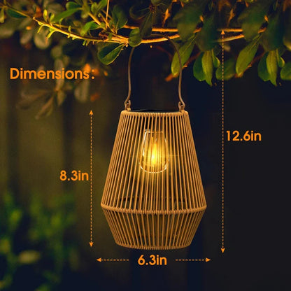 Royelux Handgewebte Solar Gartensolarleuchte - Wasserdichte dekorative Außenlampe