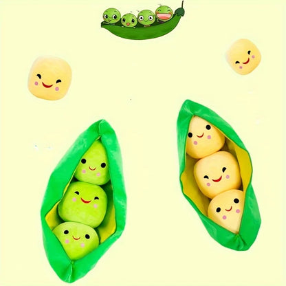Royelux Plüsch Erbse Pod Spielzeug - Niedliches Gefülltes Erbsen Kissen für Kinder & Geschenke