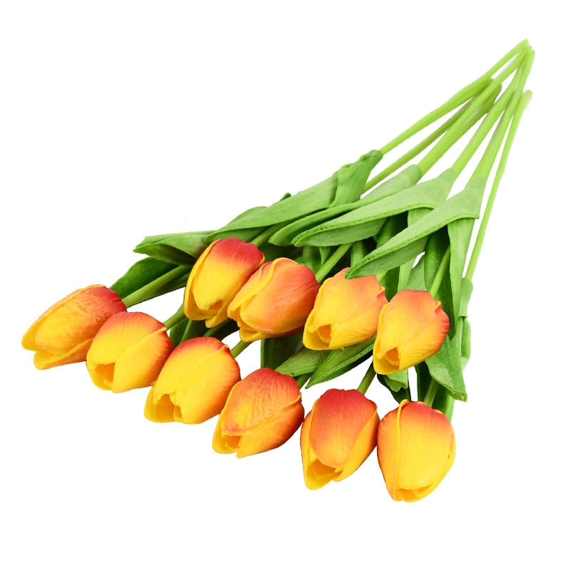 Künstlicher Blumenstrauß mit Tulpen, Dekoration (10 Stück)