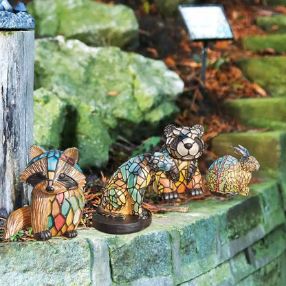 Bleiglasstil Tierlampen (7 Optionen) Bär Panda Elch Schwein Giraffe Kaninchen Waschbär