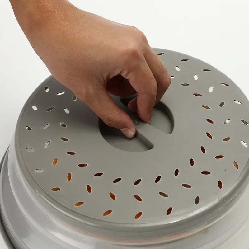 Mikrowellen Spritzschutz - Heizender faltbarer Silikondeckel zum Kochen & Frischhalten