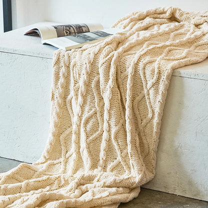 Garduru - Weiche Chenille-Strickdecke für Bett und Sofa