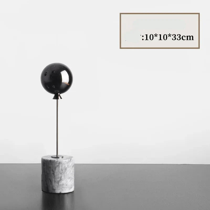 Ballon Marmor Basis Metall Ornamente