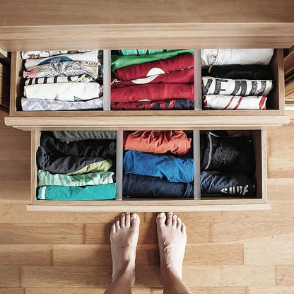 Royelux Verstellbare Schubladenteiler – Erweiterbare klare Organisatoren für Küche und Zuhause